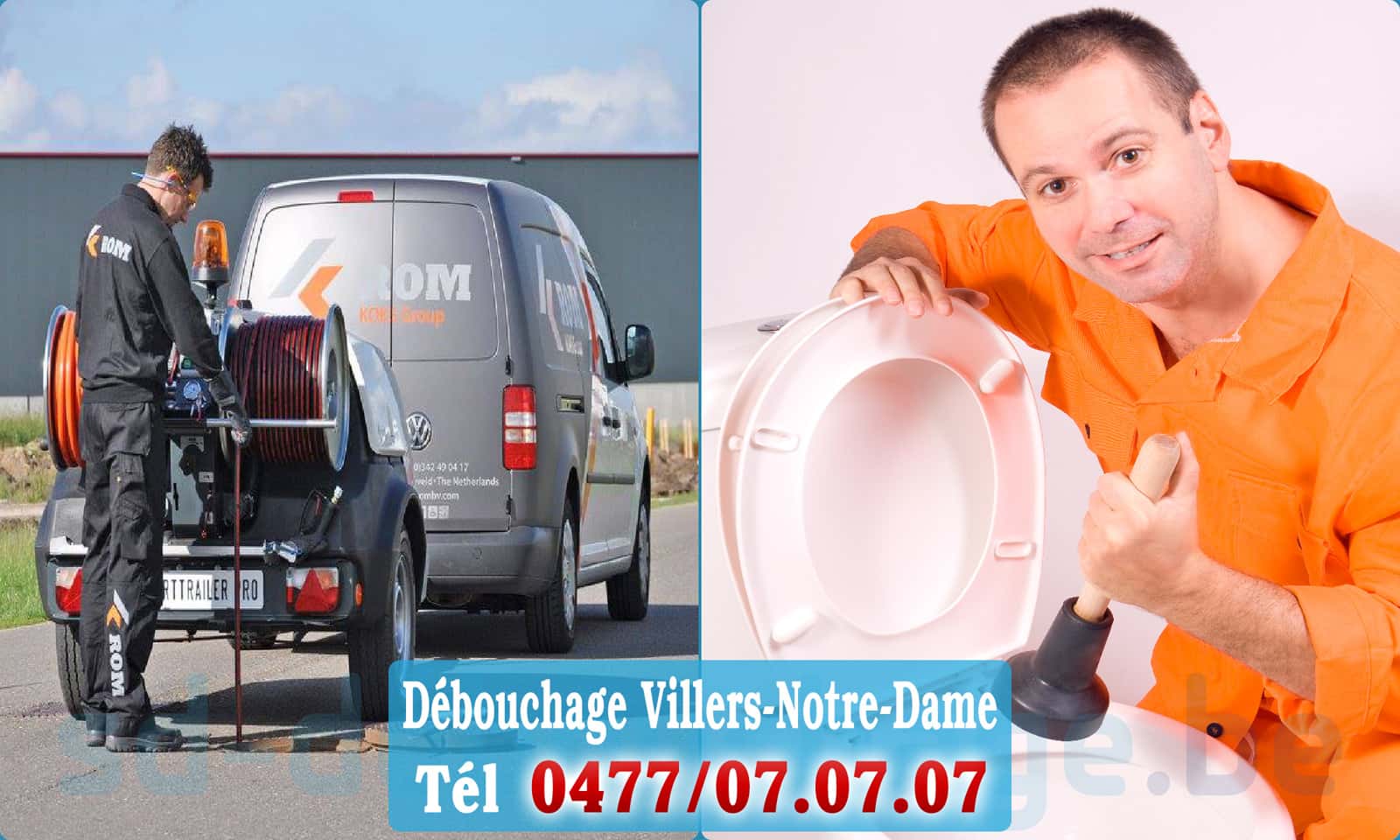 Service débouchage canalisation Villers-Notre-Dame rapide et efficace - 0477 07 07 07
