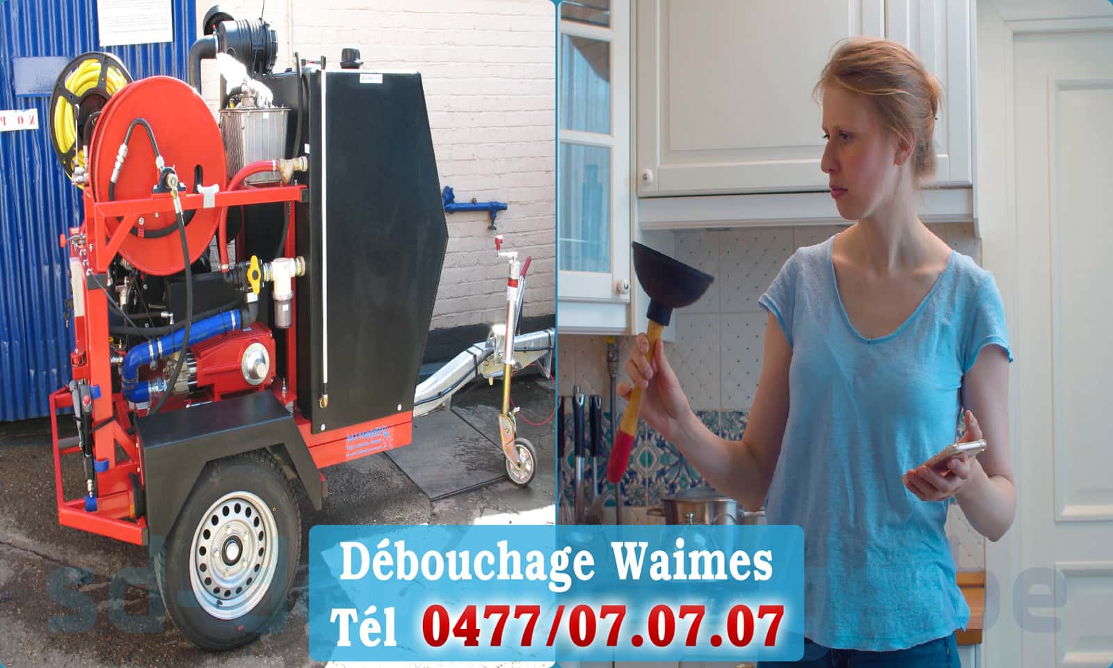 Déboucher canalisation maison Waimes rapide et efficace - 0477 07 07 07