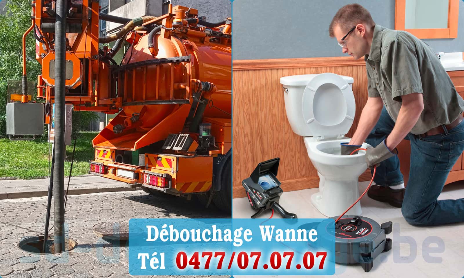 Service débouchage canalisation Wanne rapide et efficace - 0477 07 07 07