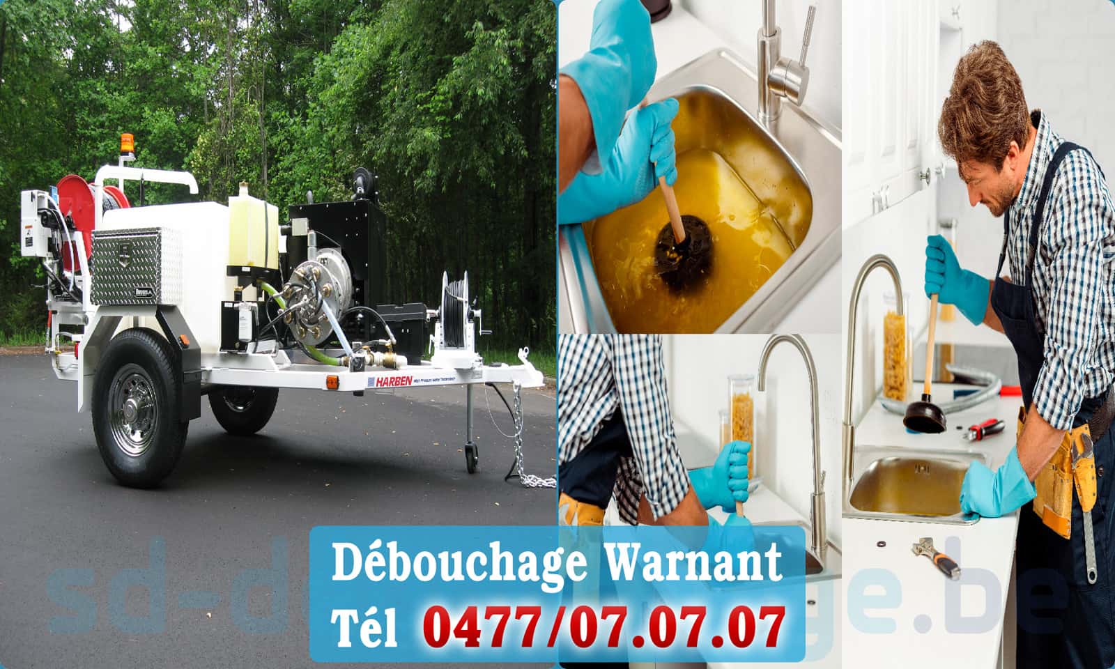 Service débouchage canalisation Warnant rapide et efficace - 0477 07 07 07