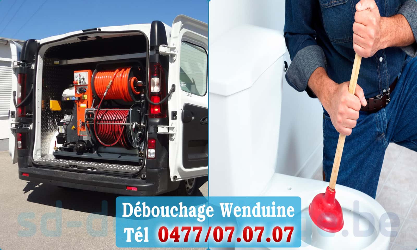 Déboucher canalisation maison Wenduine rapide et efficace - 0477 07 07 07