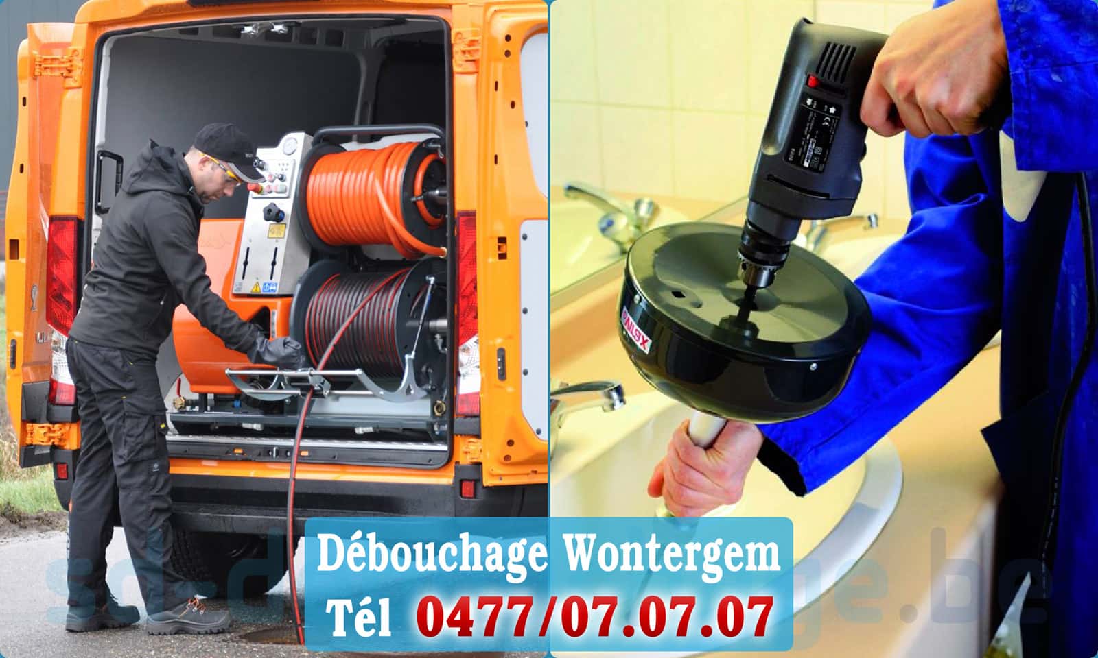 Service débouchage canalisation Wontergem rapide et efficace - 0477 07 07 07