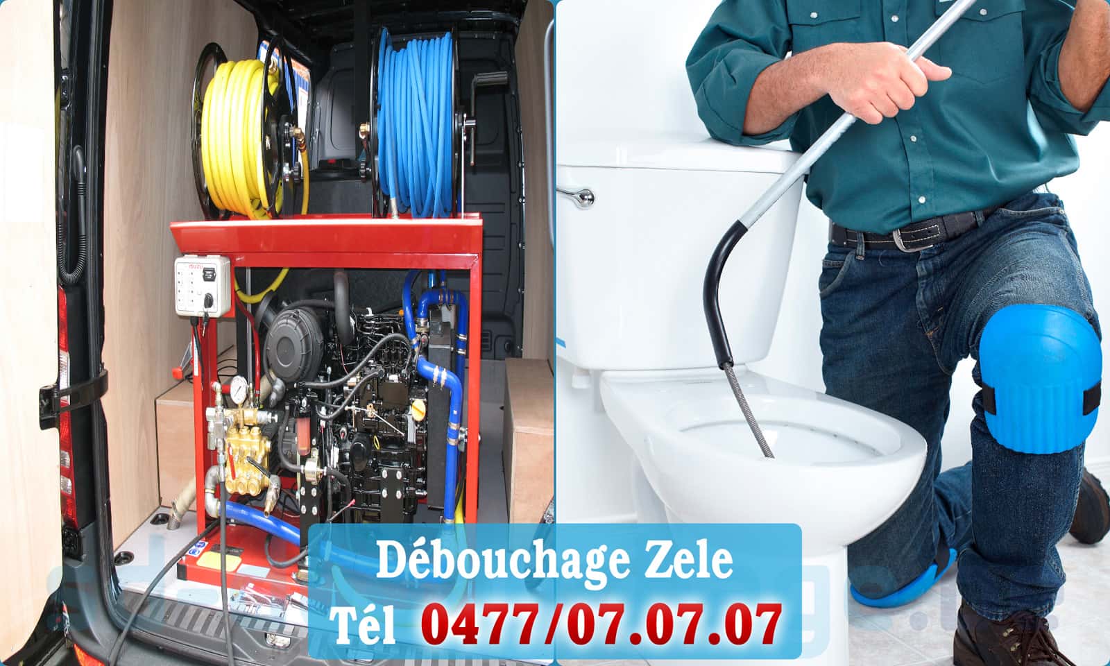 Déboucher canalisation maison Zele rapide et efficace - 0477 07 07 07